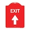 Signmission Designer Series Exit Exit W/ Up Arrow, Red & White Aluminum Sign, 18" H, 24" L, RW-1824-24030 A-DES-RW-1824-24030 - alternate 1